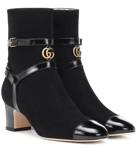 gucci suede ankle boots|gucci black leather ankle boots.